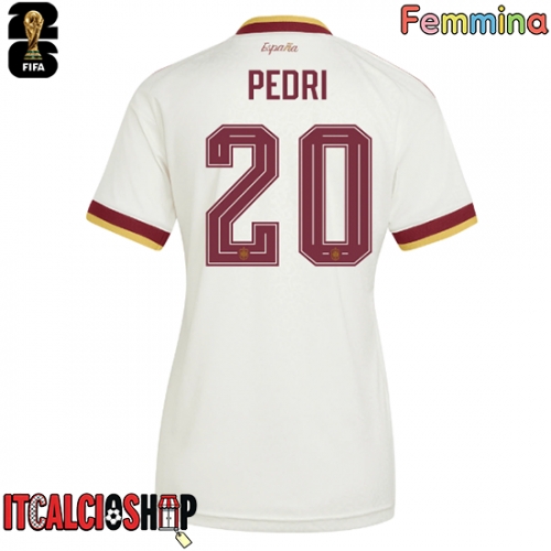 Spagna Pedri Gonzalez #20 Seconda Maglia Femmina Mondiali 2026 Manica Corta